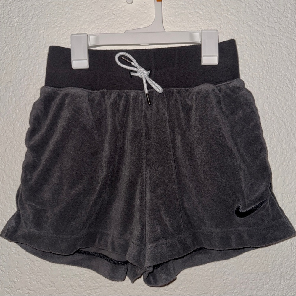 Nike Charcoal Gray Athletic Shorts Towel Material